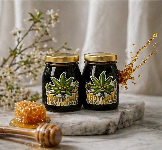 น้ำผึ้งดองกัญชา สมุนไพรธรรมชาติแท้ รสหวานหอม น้ำผึ้งกัญชง (hemp honey)